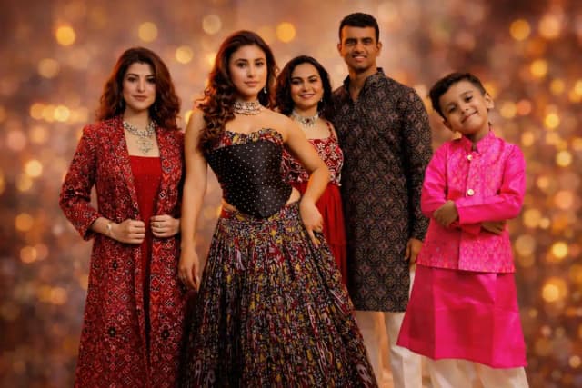 Contemporary Patola outfits blending tradition and modern fashion.