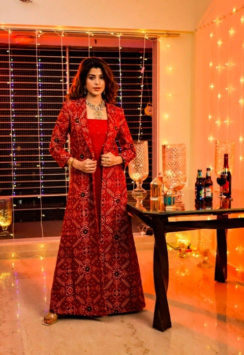 Crimson Royale Jacket Set